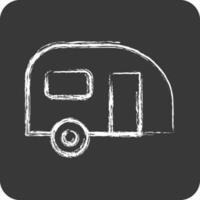 Icon caravan. suitable for Automotive symbol. chalk Style. simple design editable. design template vector