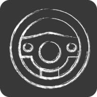 Icon teering Wheel. suitable for Automotive symbol. chalk Style. simple design editable. design template vector