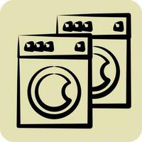 Icon Washing Machines. related to Laundry symbol. hand drawn style. simple design editable. simple illustration vector