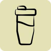 Icon Protein Shake. related to Combat Sport symbol. hand drawn style. simple design editable.boxing vector