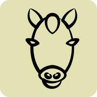 Icon Horse. related to Animal Head symbol. hand drawn style. simple design editable vector