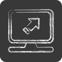 Icon Computer System. related to Machine Learning symbol. chalk Style. simple design editable vector