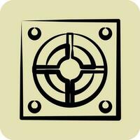 Icon Power Supply. suitable for Computer Components symbol. hand drawn style. simple design editable vector