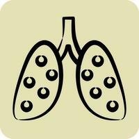 Icon Pneumonia. suitable for flu symbol. hand drawn style. simple design editable. design template vector