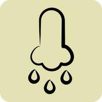 Icon Runny Nose. suitable for flu symbol. hand drawn style. simple design editable. design template vector