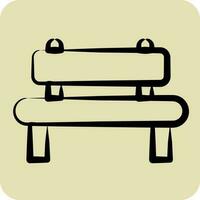 Icon Bench. suitable for City Park symbol. hand drawn style. simple design editable. design template vector