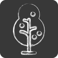 icono árbol. adecuado para ciudad parque símbolo. tiza estilo. sencillo diseño editable. diseño modelo vector