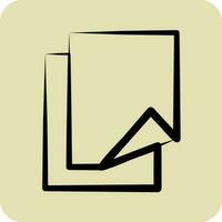 Icon Blank Paper. suitable for Paint Art Tools symbol. hand drawn style. simple design editable vector