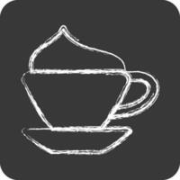 Icon Cappucino. suitable for education symbol. chalk Style. simple design editable. design template vector