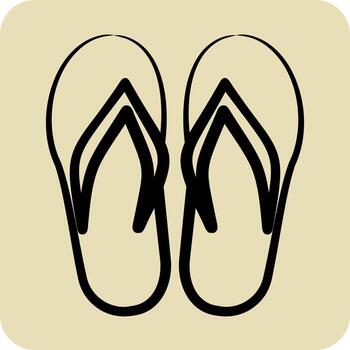 Icon Flip Flops. suitable for Summer symbol. hand drawn style. simple design editable. design template vector. simple illustration vector