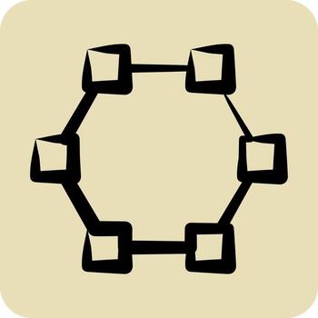 Icon Draw Polygon. related to Graphic Design Tools symbol. hand drawn style. simple design editable vector