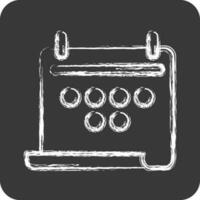 Icon Calendar. related to Combat Sport symbol. chalk Style. simple design editable.boxing vector