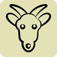 Icon Goat. related to Animal Head symbol. hand drawn style. simple design editable vector