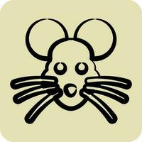 Icon Rat. related to Animal Head symbol. hand drawn style. simple design editable vector