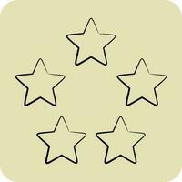 icono cinco estrellas. relacionado a estrellas símbolo. mano dibujado estilo. sencillo diseño editable. sencillo vector íconos