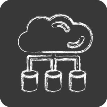 icono grande datos. relacionado a máquina aprendizaje símbolo. tiza estilo. sencillo diseño editable vector