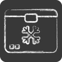 Icon Freezer. suitable for Kitchen Appliances symbol. chalk Style. simple design editable vector