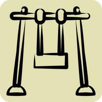 Icon Swing. suitable for City Park symbol. hand drawn style. simple design editable. design template vector