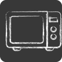 Icon Microwave. suitable for Kitchen Appliances symbol. chalk Style. simple design editable vector