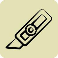 Icon Cutter Knife. suitable for Paint Art Tools symbol. hand drawn style. simple design editable vector