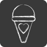 Icon Ice Cream. suitable for education symbol. chalk Style. simple design editable. design template vector