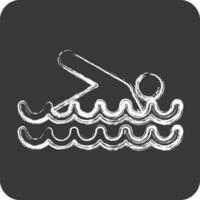 Icon Swimming. suitable for Summer symbol. chalk Style. simple design editable. design template vector. simple illustration vector