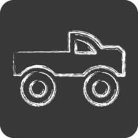 Icon Monster Car. suitable for Automotive symbol. chalk Style. simple design editable. design template vector