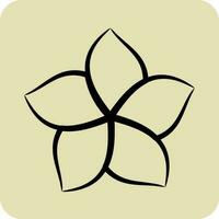 Icon Plumeria. related to Thailand symbol. hand drawn style. simple design editable. World Travel vector