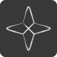 Icon Four Point Stars. related to Stars symbol. chalk Style. simple design editable. simple vector icons