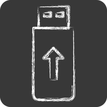 Icon Flashdisk. suitable for Computer Components symbol. chalk Style. simple design editable. design template vector