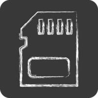 Icon Memory Card. suitable for Computer Components symbol. chalk Style. simple design editable. design template vector