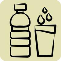 Icon Water. suitable for City Park symbol. hand drawn style. simple design editable. design template vector