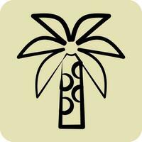 Icon Palm Tree. related to Thailand symbol. hand drawn style. simple design editable. World Travel vector