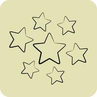 icono estrellas alrededor. relacionado a estrellas símbolo. mano dibujado estilo. sencillo diseño editable. sencillo vector íconos