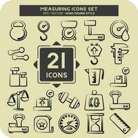 Icon Set Measuring. suitable for education symbol. hand drawn style. simple design editable. design template vector