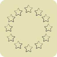 Icon EU Stars. related to Stars symbol. hand drawn style. simple design editable. simple vector icons