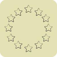 icono UE estrellas. relacionado a estrellas símbolo. mano dibujado estilo. sencillo diseño editable. sencillo vector íconos