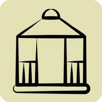 Icon Gazebo. suitable for City Park symbol. hand drawn style. simple design editable. design template vector