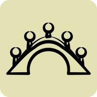 Icon Bridge. suitable for City Park symbol. hand drawn style. simple design editable. design template vector