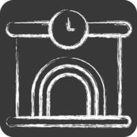 Icon Railway Station. suitable for education symbol. chalk Style. simple design editable. design template vector