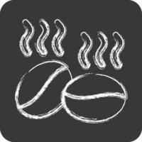 Icon Coffee Beans. suitable for Nuts symbol. chalk Style. simple design editable. design template vector