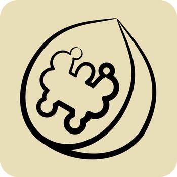 Icon Walnut. suitable for Nuts symbol. hand drawn style. simple design editable vector