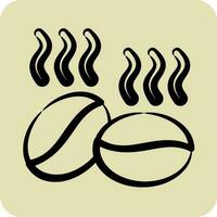 Icon Coffee Beans. suitable for Nuts symbol. hand drawn style. simple design editable vector