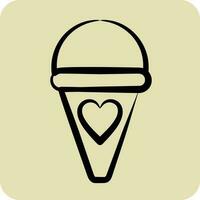 Icon Ice Cream. suitable for education symbol. hand drawn style. simple design editable. design template vector. simple illustration vector