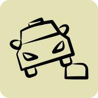 Icon Car Bump. suitable for Automotive symbol. hand drawn style. simple design editable vector