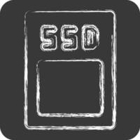 Icon SSD. suitable for Computer Components symbol. chalk Style. simple design editable. design template vector