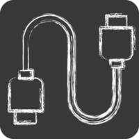 Icon Cable. suitable for Computer Components symbol. chalk Style. simple design editable. design template vector