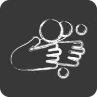 Icon Hand Washing. suitable for flu symbol. chalk Style. simple design editable. design template vector