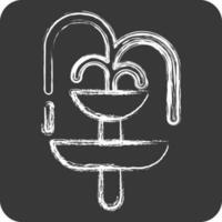 Icon Fountain. suitable for City Park symbol. chalk Style. simple design editable. design template vector