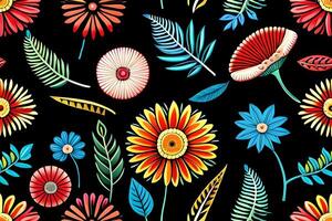 Beautiful flowers repeating pattern photo